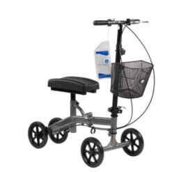 Dynarex Steerable Knee Walker with Basket - Compact, Hammer Tone, 1pc/cs