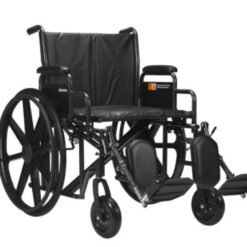Dynarex DynaRide Heavy Duty Wheelchair 22x18inch w/ Detach Desk Arm , Silver Vein , 1pc/cs