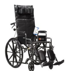 Dynarex DynaRide Reclining Wheelchair 16x16inch w/ Detach Desk Arm E , Silver Vein , 1pc/cs
