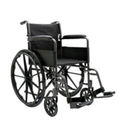 Dynarex DynaRide S1 Wheelchair-18x16inch Seat w/ Fixed Full Arm FR , Silver Vein , 1pc/cs