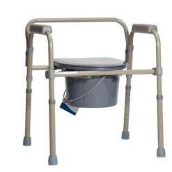 Dynarex Folding Bedside Commode - Bulk Packed , Steel , 4pc/cs 