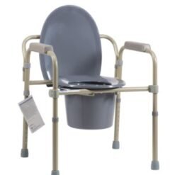 Dynarex Elongated Folding Bedside Commode - Bulk Packed , Steel , 4pcs/cs