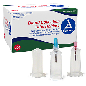 Dynarex Blood Collection Tube Holders (Luer Slip) W Needle 20G 200 Pk  (6935)