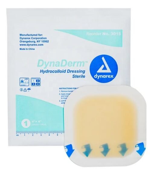 Dynarex DynaDerm - Hydrocolloid Dressing - Thin, 4" x 4" QTY 10