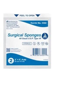 Dynarex Surgical Gauze Sponge, 2"x 2" 8 Ply, Sterile