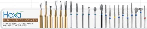 Hexa FG Carbide burs, clinic pack (100 pcs)