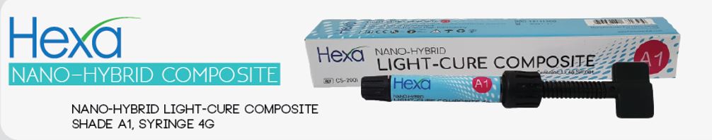 Hexa Nano-Hybrid Light-Cure Composite, Shade A1, 4g Syringe