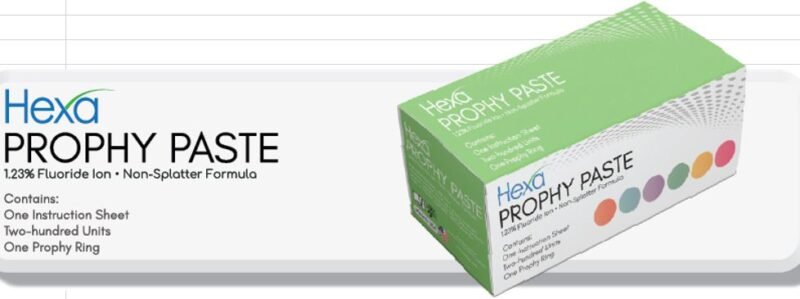 Hexa Prophy Paste Splatter-Free Containing 1.23% Fluoride (Medium) Bubblegum , 200/Pk