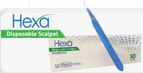 Hexa Disposable Stainless Steel Scalpels #10 10/Box