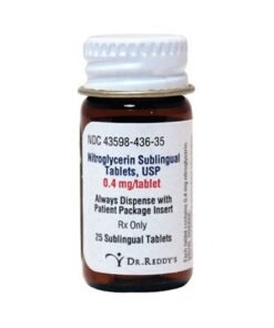 Nitrostat Nitroglycerin, 0.4 mg Tablet Bottle, 25 Tablets, Emergency Kit Medication