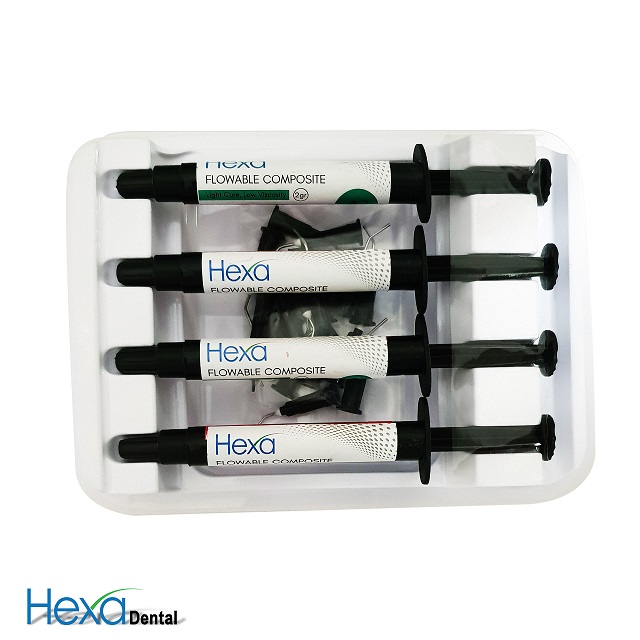 Hexa Flowable Composite Light Cure , Low Viscosity, Kit 4 Syringes, A1, HF-3001