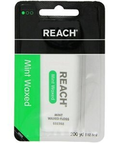 1 x Reach Dental Mint Waxed Floss 200 Yd. Refill with 1 x Floss Dispenser (Retail Package)