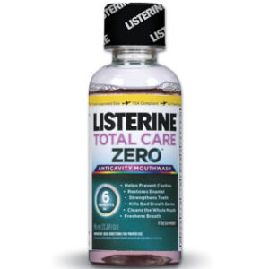 Listerine® Total Care Zero™ Mouthwash (Mouth rinse), Alcohol Free, Fresh Mint, 95mL (3.2 oz) Travel Size