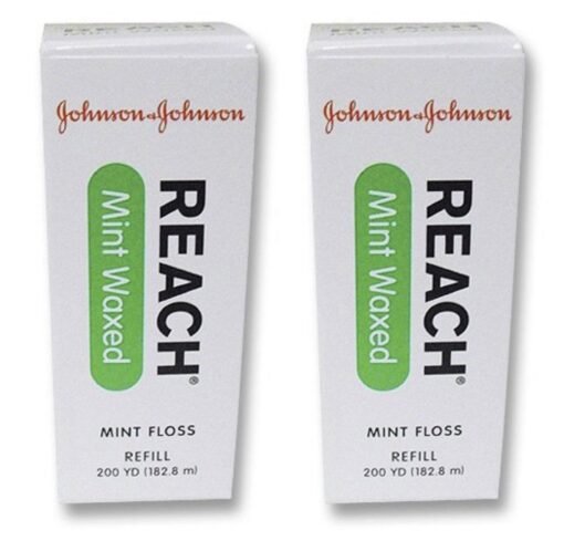 2 x J&J REACH DENTAL FLOSS - PROFESSIONAL SIZE - Dental Floss, Waxed, Mint, 200 yds