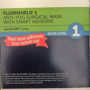 Halyard Fluidshield 1 Anti-Fog Surgical Mask with Smart Ahesive with SO SOFT Lining Green Face Masks ( Level 1 )