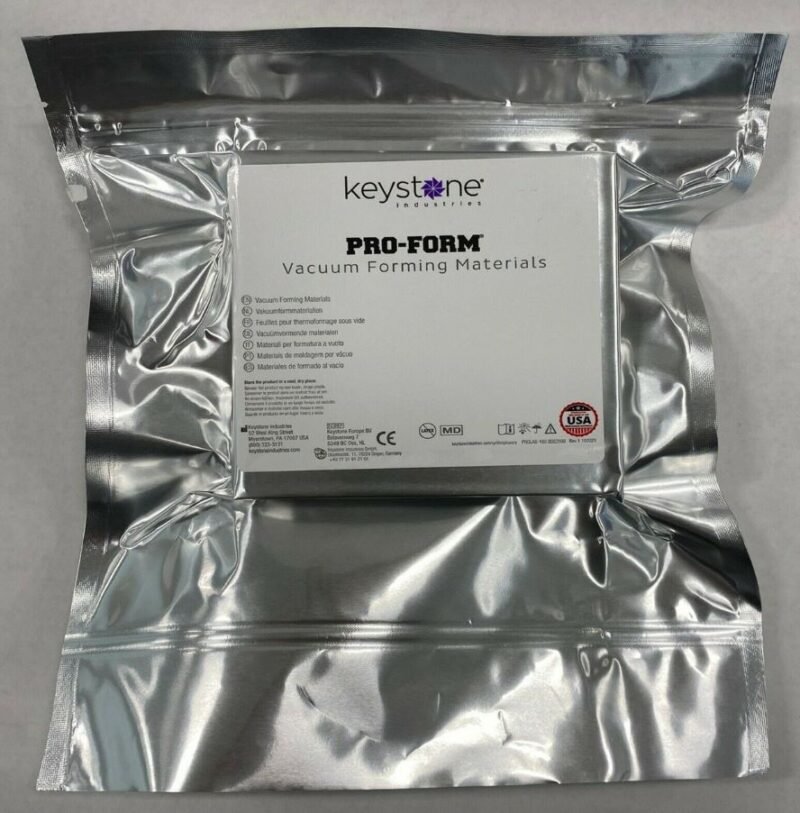 Keystone PRO-FORM Vacuum Forming Materials, Splint Material .080 (2mm), 25 Sheets/Box