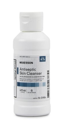 McKesson Antiseptic Skin Cleanser 4 fl. oz. Flip-Top Bottle 4% Chlorhexidine Gluconate / Isopropyl Alcohol