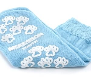 Slipper Socks McKesson Terries™ Youth Light Blue Above the Ankle 1/Pair