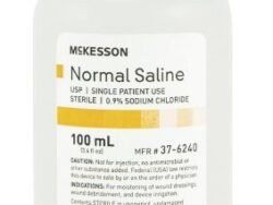 McKesson Normal Saline USP Sterile Irrigation Solution Sodium Chloride 0.9% Solution Bottle, Screw Top 100 mL