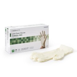 Exam Glove McKesson Confiderm® Medium NonSterile Latex Standard Cuff Length Textured Fingertips Ivory Not Rated M