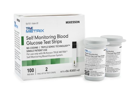 Blood Glucose Test Strips McKesson TRUE METRIX® 100 Test Strips per Box 06-R3051-41