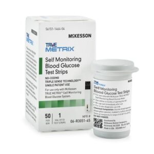 Blood Glucose Test Strips McKesson TRUE METRIX® 50 Test Strips Per Box 06-R3051-45