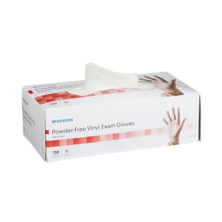 Exam Glove McKesson X-Small NonSterile Vinyl Standard Cuff Length Smooth Clear Not Chemo Approved