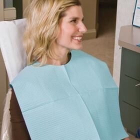 TIDI Contour Neck Bibs, 17" x 18", 2-Ply + Poly, White, 500/cs