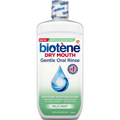 Biotene Dry Mouth Gentle Oral Rinse - Mild Mint 16oz (Pack of 4)