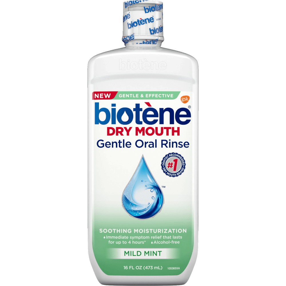 Biotene Dry Mouth Gentle Oral Rinse - Mild Mint 16oz (Pack of 4)