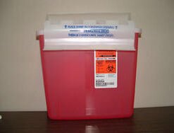 Sharps Container 5 QT with Lid Door Trans Red