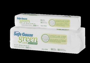 MEDICOM SAFEGAUZE® GREEN SPONGES - Non-Woven Sponge, 4" x 4", 200/slv, 10 slv/cs