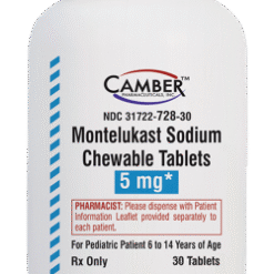 Camber Montelukast Sodium Chewable Tablets, 5 mg, 30 Tablets 