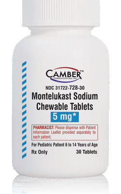 Camber Montelukast Sodium Chewable Tablets, 5 mg, 30 Tablets 