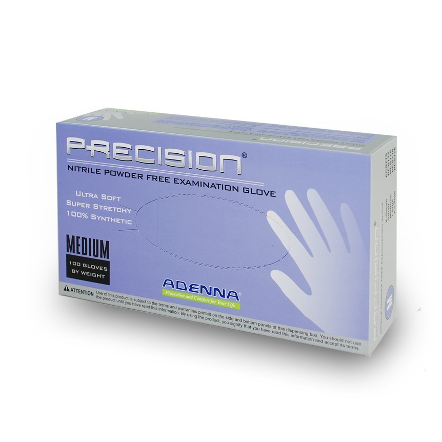 Adenna Precision Nitrile Exam Gloves ( Small ) , PF, 100/Box