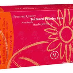 Blossom Powder Free Textured Latex Exam Gloves- Large, 100/box