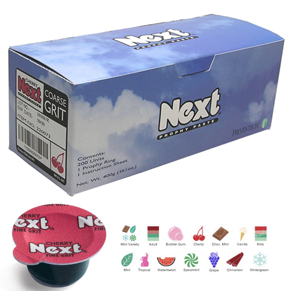 Next Coarse Mint Prophy Paste with Fluoride. Box of 200 Unit Dose Cups