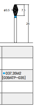 Osung Crown Posterior/ Occlusal Reduction Double Conical FG Shank 037-35M2 (039ATP-035) Medium Grit Diamond Bur 5/PK