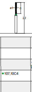 Osung Crown Anterior/ Labial, Axial, Lingual Axial Reduction and Margin Shoulder (Straight) FG Shank 107-10C4 Coarse Grit Diamond Bur 5/PK