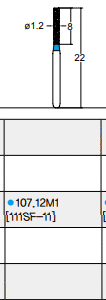 Osung Crown Anterior/ Labial, Axial, Lingual Axial Reduction and Margin Shoulder (Straight) FG Shank 107-12M1 (111SF-11) Medium Grit Diamond Bur 5/PK