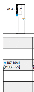 Osung Crown Anterior/ Labial, Axial, Lingual Axial Reduction and Margin Shoulder (Straight) FG Shank 107-14M1 (110SF-21) Medium Grit Diamond Bur 5/PK