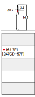 Osung Etcetera Extra Shape FG Shank 164-7F1 (247CD-57F) Fine Grit Diamond Bur 5/PK