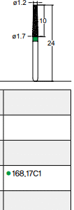 Osung Crown Anterior/ Labial, Axial, Lingual Axial Reduction and Margin Shoulder (Taper) FG Shank 168-17C1 Coarse Grit Diamond Bur 5/PK