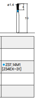 Osung Etcetera Pear FG Shank 237-14M1 (234EX-31) Medium Grit Diamond Bur 5/PK