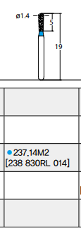 Osung Crown Posterior/ Occlusal Reduction Pear FG Shank 237-14M2 (233 830RL 014) Medium Grit Diamond Bur 5/PK