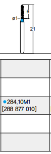 Osung Crown Anterior/ Labial, Axial, Lingual Axial Reduction and Margin Sloped Shoulder (Taper) FG Shank 284-10M1 (288 877 010) Medium Grit Diamond Bur 5/PK