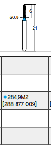 Osung Crown Anterior/ Labial, Axial, Lingual Axial Reduction and Margin Sloped Shoulder (Taper) FG Shank 284-9M2 (288 877 009) Medium Grit Diamond Bur 5/PK