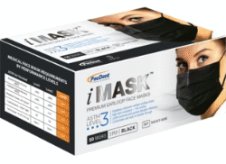 Pac-Dent IMask™ Premium Ear-Loop Face Masks ASTM Level 3, Black, 50 pcs/box