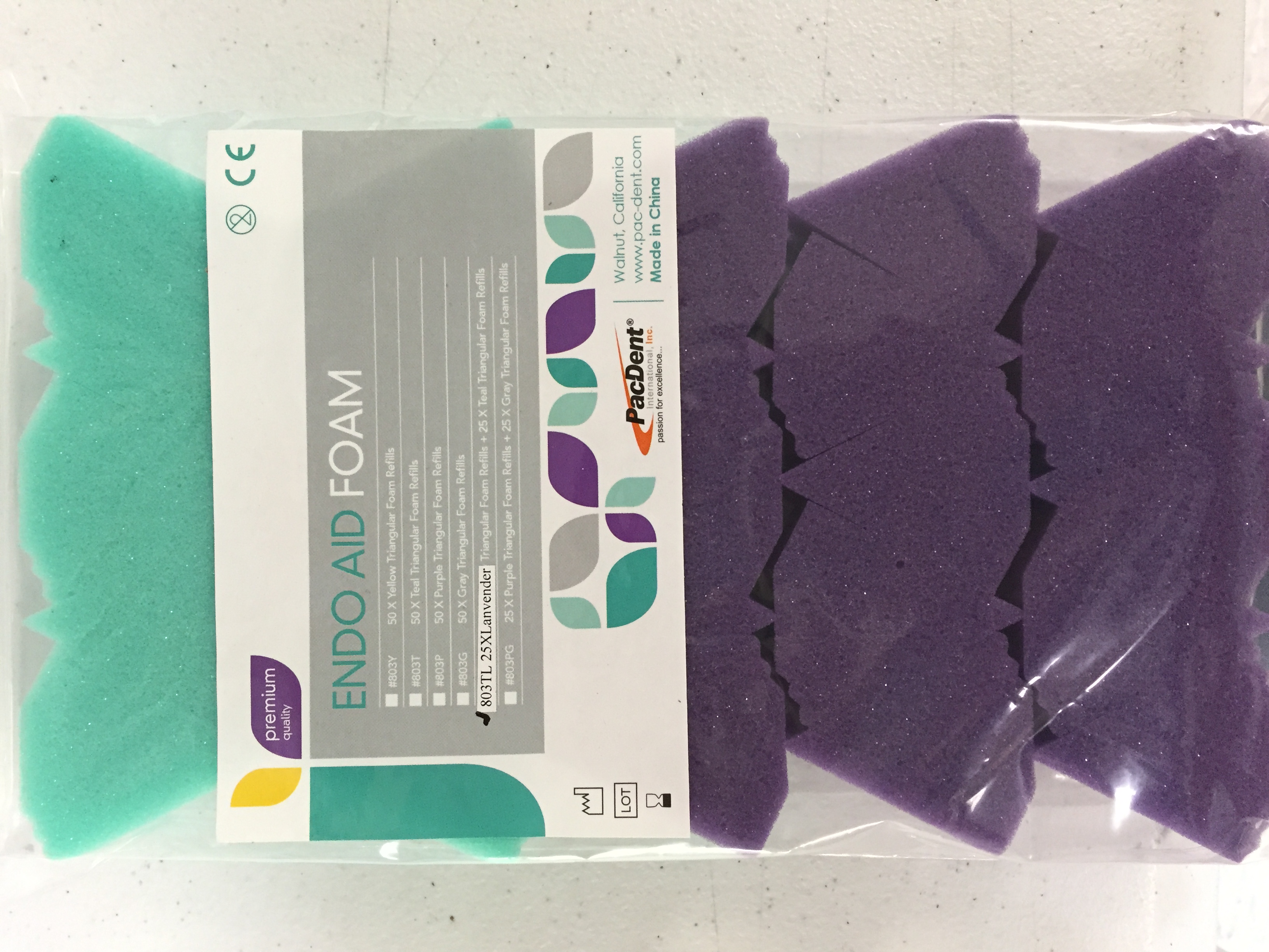 PacDent Autoclavable Endo Aid Kit & Refills- Endo aid kit: Endo organizer, 25 Purple & 25 teal foam refills