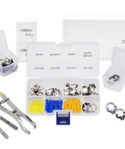 Pacdent iMatrix™ Sectional Matrix System Starter Kit, 1 black standard ring, grey narrow ring, forceps, 35 yellow small wedges, blue medium wedges, orange large wedges, 3.5 mm matrices , 4.5 mm matrices, 5.5 mm matrices, 6.5 mm matrices